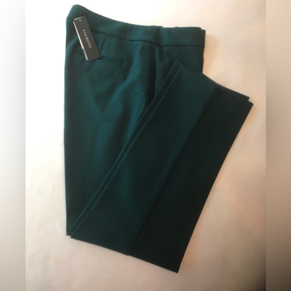 NWT Talbots Pine Green Wool Blend Dress Pants